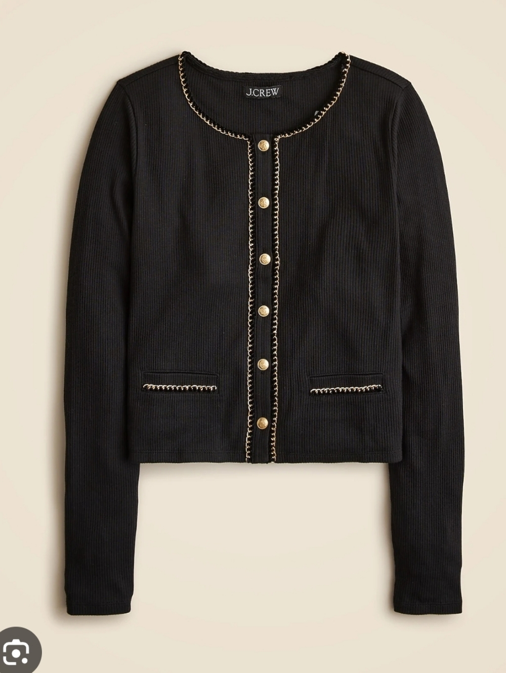 J Crew Black Vintage Rib Lady Jacket Shirt Size 3X